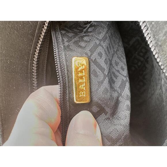 Bally Vintage Black Silk Evening Bag Gold tone Chain 1980s/1990s - Picture 5 of 10